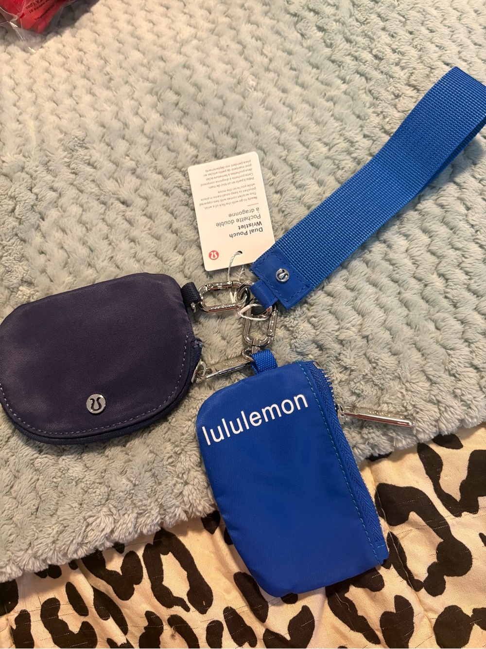 lululemon athletica blue and navy key pouch set